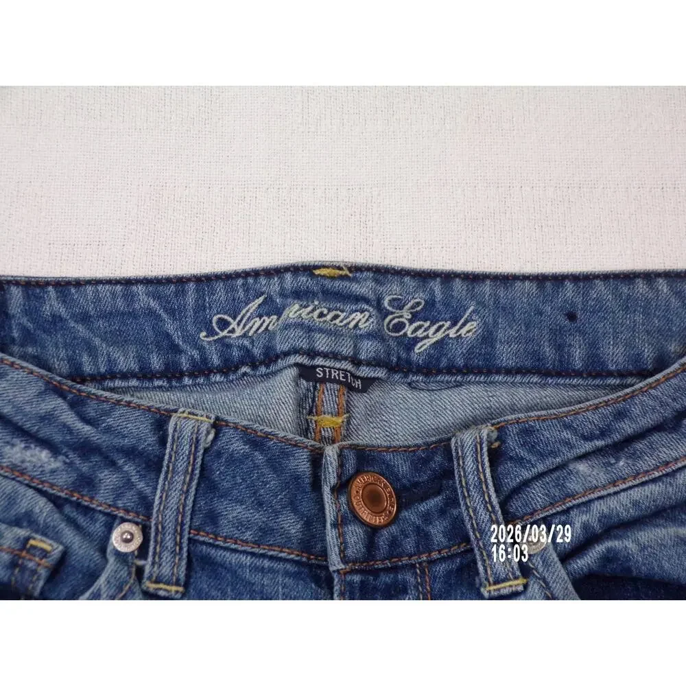 American Eagle VINTAGE FLARE Jeans Size 2 Reg Low Rise Y2K Distressed 2010 Retro - Picture 13 of 16